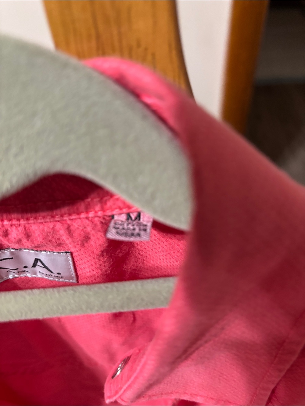 Women’s Button-Down Shirt - Coral Pink - Picture 4 of 9